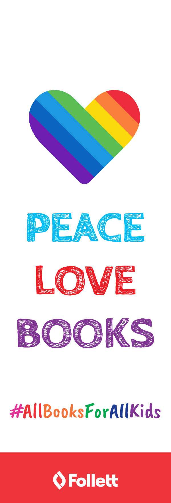 Peace Love Books Bookmark Image